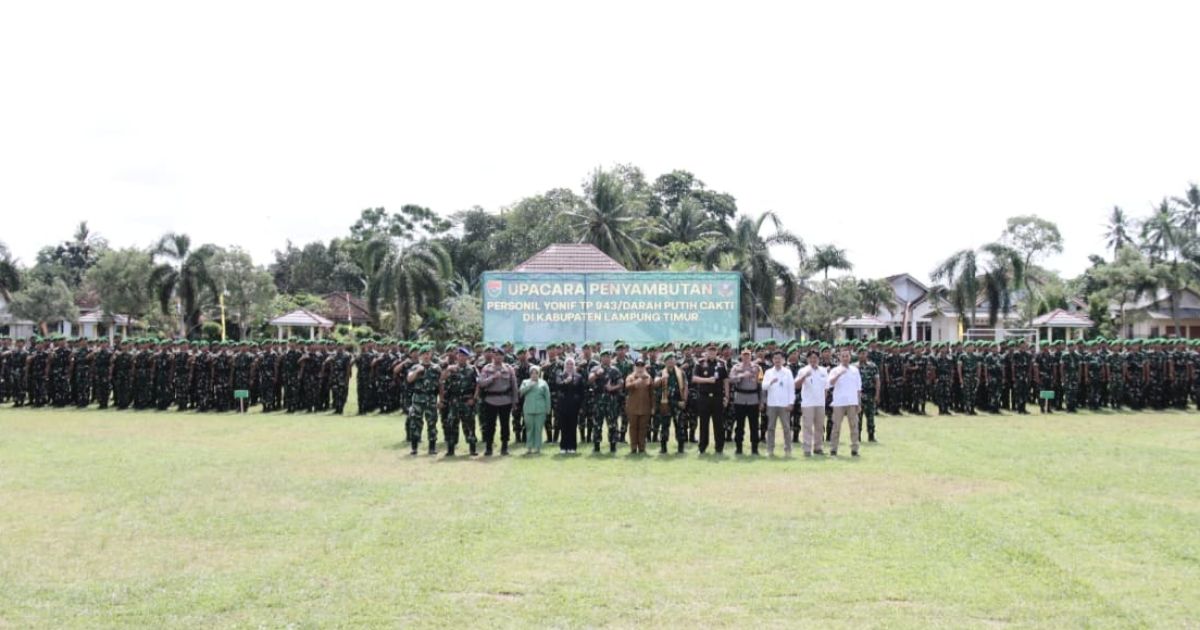 Kodim 0429/Lamtim Gelar Upacara Penyambutan Personil Yon TP 943/DPC