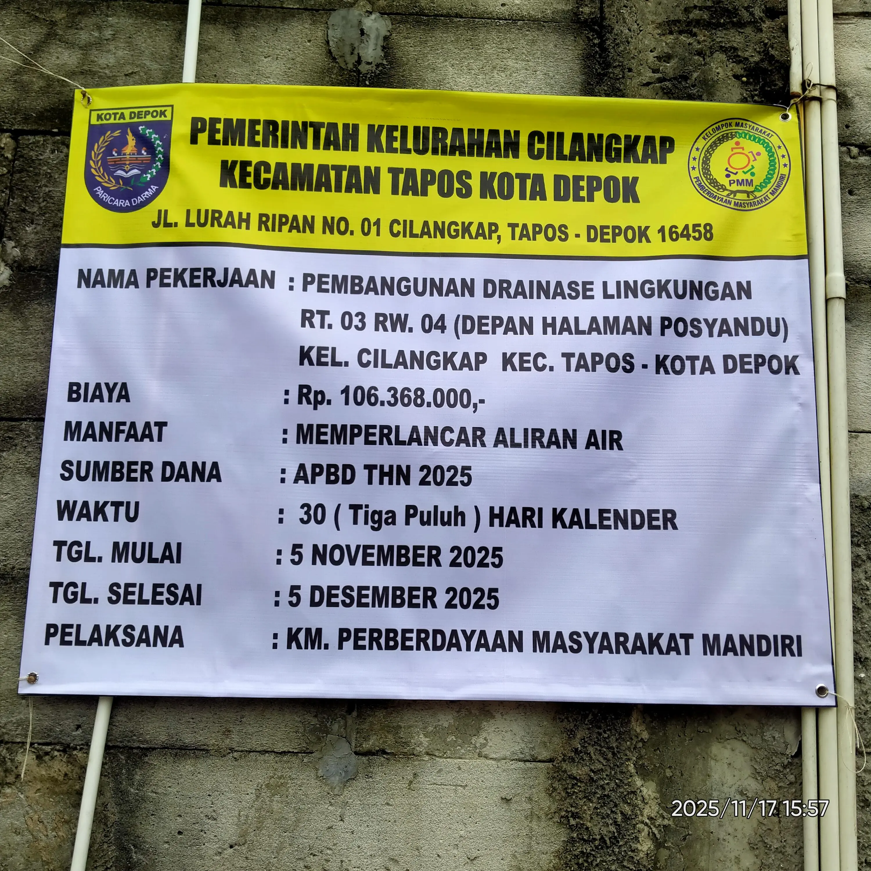 Terkait Dugaan Proyek Bermasalah Lurah Cilangkap, Camat Tapos Diduga Tutup Mata, Bukan Untuk Ditiru ?