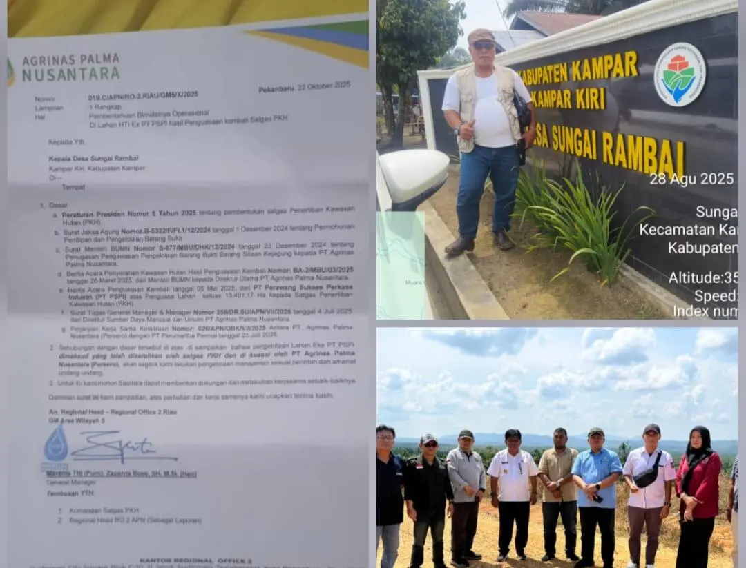 Mafia, Surat PT. Agrinas Palma Nusantara ke Para Petani Terindikasi Rekayasa Kades Sungai Rambai 